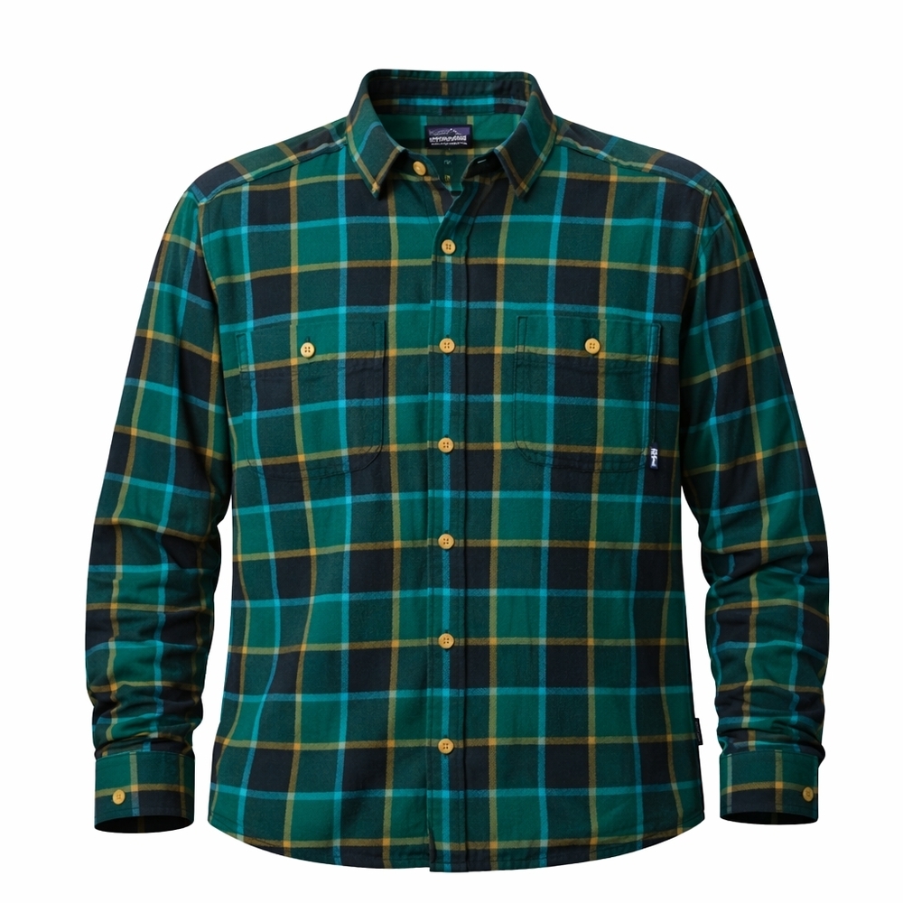 Patagonia Green and‎ Black Plaid Men's L Shirt